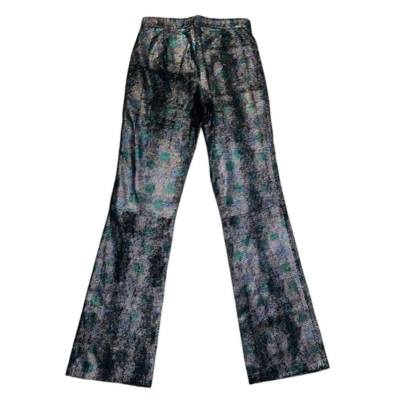 VINTAGE Maxima Wilson's Leather Disco Retro Snake Skin Flare Leather Pants Sz 6 - Picture 12 of 12
